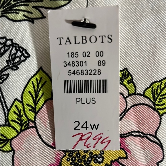 NWT 24w Talbots Sleeveless Floral Blouse - Picture 7 of 7